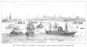 NEW YORK: THE BATTERY. Line drawing, 1892 NEW YORK: THE BATTERY. Line drawing, 1892