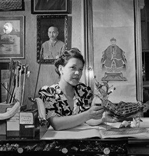 NEW YORK: CHINATOWN, 1942. Lily Chu, owner of a gift shop in Chinatown, New York City NEW YORK: CHINATOWN, 1942. Lily Chu, owner of a gift shop in Chinatown, New York City