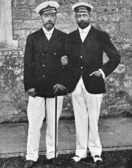 Prince Of Wales Collection: NICHOLAS II & GEORGE V, 1909. Tsar Nicholas II of Russia (left) with the Prince of Wales