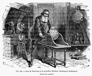 Otto Von Guericke Prints: OTTO von GUERICKE, c1663. The first electrostatic generator