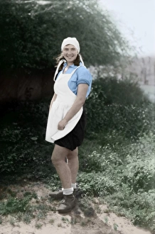 PALESTINE: JEWISH COLONIST. Davora Rushkin, a Jewish immigrant from Poland, at PALESTINE: JEWISH COLONIST. Davora Rushkin, a Jewish immigrant from Poland, at