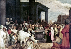 PAUL AND BARNABAS. Paul and Barnabas in Lystra. Painting by Adriaan van Stalbemt PAUL AND BARNABAS. Paul and Barnabas in Lystra. Painting by Adriaan van Stalbemt