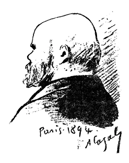 PAUL VERLAINE (1844-1896). French poet. Pen-and-ink drawing, 1894, by A. Cazals PAUL VERLAINE (1844-1896). French poet. Pen-and-ink drawing, 1894, by A. Cazals