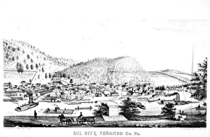 PETROLEUM: OIL CITY, 1864. A view of Oil City, Pennsylvania, refining and shipping PETROLEUM: OIL CITY, 1864. A view of Oil City, Pennsylvania, refining and shipping