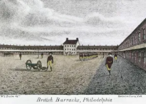 PHILADELPHIA: BARRACKS. British Barracks, Philadelphia. Line engraving after Willam L PHILADELPHIA: BARRACKS. British Barracks, Philadelphia. Line engraving after Willam L