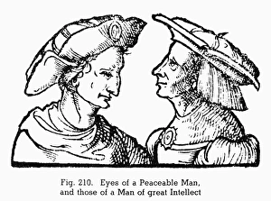 PHYSIOGNOMY, 1533. Eyes of a peaceable man (left), and those of a man of great intellect PHYSIOGNOMY, 1533. Eyes of a peaceable man (left), and those of a man of great intellect