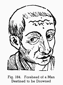 PHYSIOGNOMY, 1648. Forehead of a man destined to be drowned PHYSIOGNOMY, 1648. Forehead of a man destined to be drowned