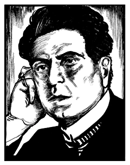 PIETRO MASCAGNI (1863-1945). Italian composer. Drawing, 1932, by Samuel Nisenson PIETRO MASCAGNI (1863-1945). Italian composer. Drawing, 1932, by Samuel Nisenson