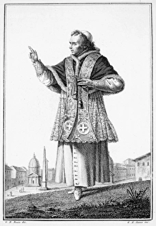 PIUS VII (1742-1823). Pope (1800-1823). Aquatint, Italian, early 19th century PIUS VII (1742-1823). Pope (1800-1823). Aquatint, Italian, early 19th century