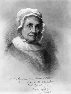 Alexander Hamilton Prints: Crayon drawing print of Elizabeth Schuyler Hamilton