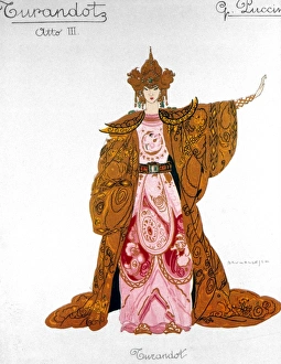 PUCCINI: TURANDOT, 1926. Costume sketch by U. Brunelleschi for the first production PUCCINI: TURANDOT, 1926. Costume sketch by U. Brunelleschi for the first production