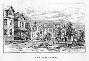 Late 19th Century Cityscape Prints: PULLMAN, CHICAGO. A street in Pullman