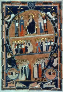 Last Judgment Art Prints: LAST JUDGMENT. Initial A containing a scene from the Last Judgment