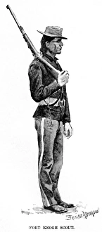 REMINGTON: SCOUT, 1890. 'Fort Keogh Scout.' Painting by Frederic Remington, 1890 REMINGTON: SCOUT, 1890. 'Fort Keogh Scout.' Painting by Frederic Remington, 1890