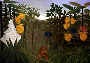 ROUSSEAU: LION. Henri Rousseau: The Repast of the Lion. Oil on canvas ROUSSEAU: LION. Henri Rousseau: The Repast of the Lion. Oil on canvas