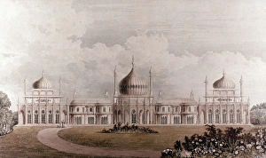 THE ROYAL PAVILION. Brighton, England. Aquatint, early 19th century THE ROYAL PAVILION. Brighton, England. Aquatint, early 19th century