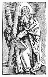 SAINT ANDREW. German woodcut, 1519, by Hans Baldung Grien SAINT ANDREW. German woodcut, 1519, by Hans Baldung Grien