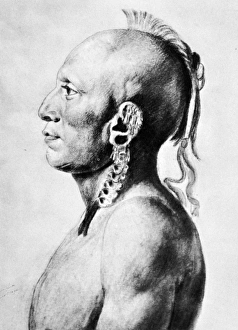 SAINT-MEMIN: OSAGE, 1804. An Osage warrior drawn, 1804, by Charles Balthazar Julien SAINT-MEMIN: OSAGE, 1804. An Osage warrior drawn, 1804, by Charles Balthazar Julien