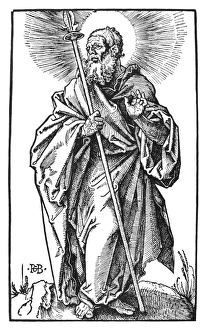 SAINT THOMAS. German woodcut, 1519, by Hans Baldung Grien SAINT THOMAS. German woodcut, 1519, by Hans Baldung Grien