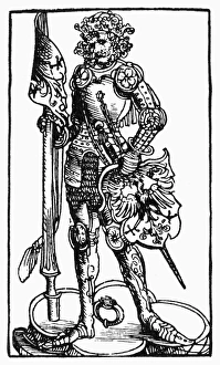 SAINT WENCESLAUS (c907-929). Patron saint of Bohemia. Woodcut SAINT WENCESLAUS (c907-929). Patron saint of Bohemia. Woodcut