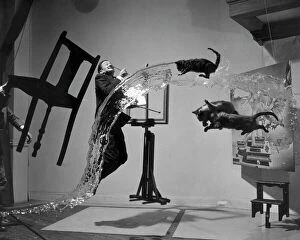Contemporary art Collection: SALVADOR DALI (1904-1989). Spanish painter. Photographed with objects, including cats