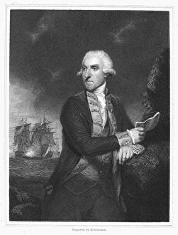 Maritime History England Prints: SAMUEL HOOD (1724-1816). First Viscount Hood