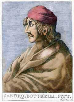 SANDRO BOTTICELLI (1445-1510). Florentine painter. Copper engraving, French, 17th century SANDRO BOTTICELLI (1445-1510). Florentine painter. Copper engraving, French, 17th century