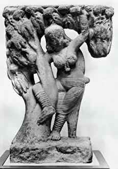 Images Dated 14th September 2007: Sandstone sculpture of a Yakshini, a benevolent tree spirit in Sanskrit mythology