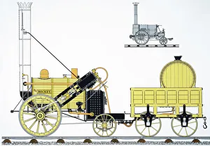 Trains trolleys/schematic view george stephensons locomotive Trains trolleys/schematic view george stephensons locomotive