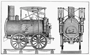 Schematic view of the Stourbridge Lion, the first commercial locomotive in North America Schematic view of the Stourbridge Lion, the first commercial locomotive in North America