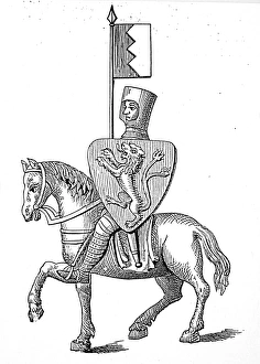 SIMON DE MONTFORT (c1208-1265). English soldier. After a glass painting, c1231 SIMON DE MONTFORT (c1208-1265). English soldier. After a glass painting, c1231
