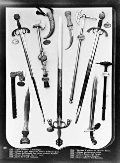 SPAIN: WEAPONS. Various weapons of the 15th to 18th centuries on display at the SPAIN: WEAPONS. Various weapons of the 15th to 18th centuries on display at the
