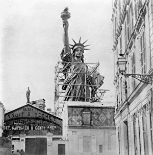 THE STATUE OF LIBERTY. Under construction in Paris c1884 THE STATUE OF LIBERTY. Under construction in Paris c1884