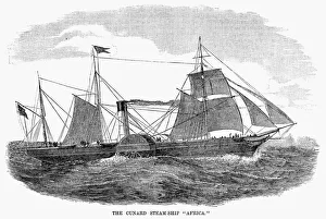 STEAMSHIP: AFRICA. The Cunard Line steamship, SS Africa. Engraving, American, 1889 STEAMSHIP: AFRICA. The Cunard Line steamship, SS Africa. Engraving, American, 1889