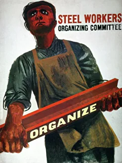 Steel Workers Organizing Comittee. Painting for a poster (never printed), late 1930s, by Ben Shahn Steel Workers Organizing Comittee. Painting for a poster (never printed), late 1930s, by Ben Shahn