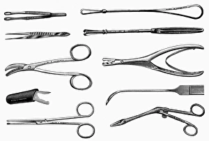 19th Century Medical Tools Prints: SURGICAL INSTRUMENTS. Various surgical instruments for use in general operations