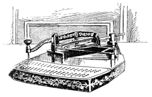 Late 19th Century Technology Prints: CENSUS MACHINE, 1890. Keypunch for the statistical tabulation of the Eleventh U