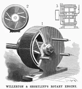 Turn Of The Century Technology Prints: ROTARY ENGINE, 1898. Willerton and Shortliffs improved rotary engine. Engraving