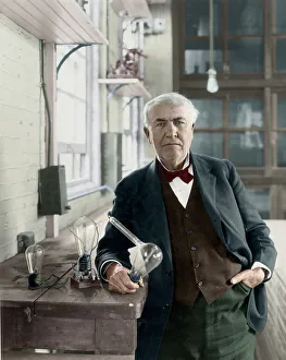 Digitally colorized/thomas edison 1847 1931 american inventor Digitally colorized/thomas edison 1847 1931 american inventor