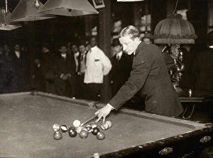 THOMAS HUESTON, 1921. The veteran billiard player, Thomas Hueston, returning to the game THOMAS HUESTON, 1921. The veteran billiard player, Thomas Hueston, returning to the game