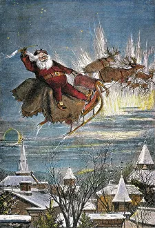 THOMAS NAST: SANTA CLAUS. Merry Christmas to all, and to all a good night. Engraving by Thomas Nast THOMAS NAST: SANTA CLAUS. Merry Christmas to all, and to all a good night. Engraving by Thomas Nast
