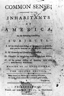Title-page of the second edition of Thomas Paines pamphlet Common Sense, owned by John Adams Title-page of the second edition of Thomas Paines pamphlet Common Sense, owned by John Adams