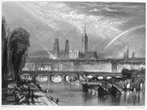 TURNER: ROUEN, FRANCE, 1853. Steel engraving, 1853, after Joseph Mallord William Turner TURNER: ROUEN, FRANCE, 1853. Steel engraving, 1853, after Joseph Mallord William Turner