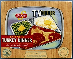 TV DINNER, 1954. Packaging for Swansons turkey TV dinner, 1954 TV DINNER, 1954. Packaging for Swansons turkey TV dinner, 1954