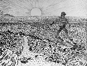 VAN GOGH: LE SEMEUR'. Le Semeur. Ink drawing, by Vincent Van Gogh, 1889-1890 VAN GOGH: LE SEMEUR'. Le Semeur. Ink drawing, by Vincent Van Gogh, 1889-1890