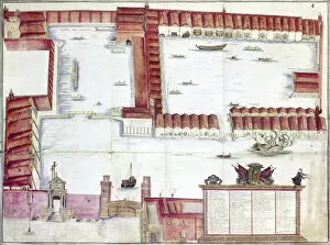 Italy Collection: VENICE: ARSENALE. The Arsenale of Venice, Italy. Drawing by Antonio di Natale, 18th century