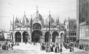 VENICE: PIAZZA SAN MARCO. The Piazza San Marco. Etching after Gentile Bellini, 1496 VENICE: PIAZZA SAN MARCO. The Piazza San Marco. Etching after Gentile Bellini, 1496