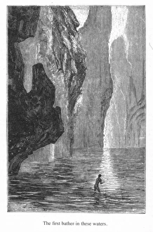 VERNE: JOURNEY. Wood engraving after a drawing by Edouard Riou from a 19th century VERNE: JOURNEY. Wood engraving after a drawing by Edouard Riou from a 19th century