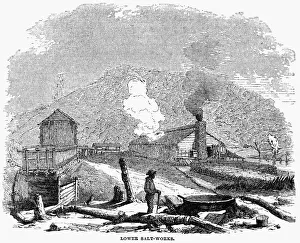VIRGINIA: SALT MINE, 1857. Salt mine at Saltville, Virginia. Wood engraving, American, 1857 VIRGINIA: SALT MINE, 1857. Salt mine at Saltville, Virginia. Wood engraving, American, 1857