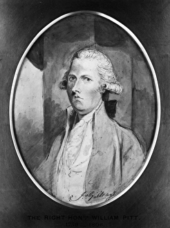WILLIAM PITT (1759-1806). English statesman. Watercolor, 1789, by James Gillray WILLIAM PITT (1759-1806). English statesman. Watercolor, 1789, by James Gillray
